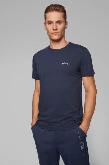 Koszulki BOSS Cotton Jersey Ciemny Niebieskie Męskie (Pl83465)